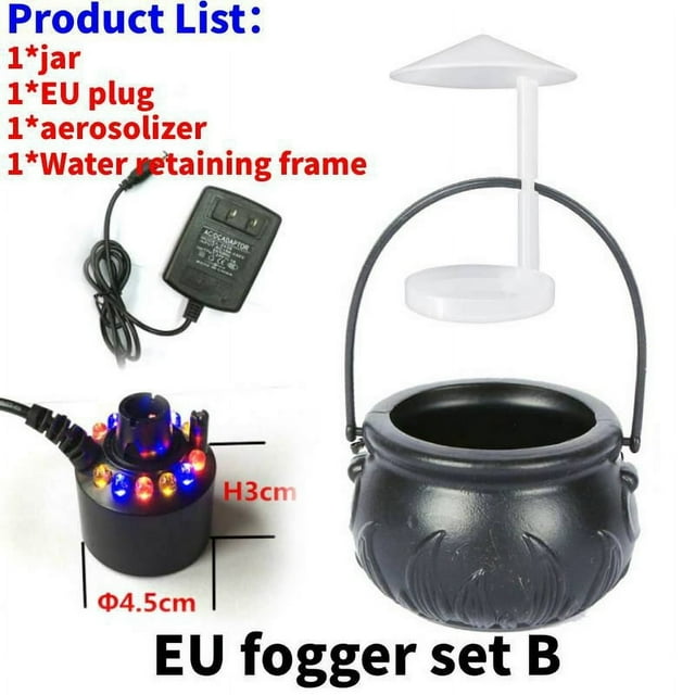 Halloween Witch Pot Cauldron 12 Color Changing Party Prop Color Changing Holiday Party Prop Decor Mist Maker Smoke Fog Machine