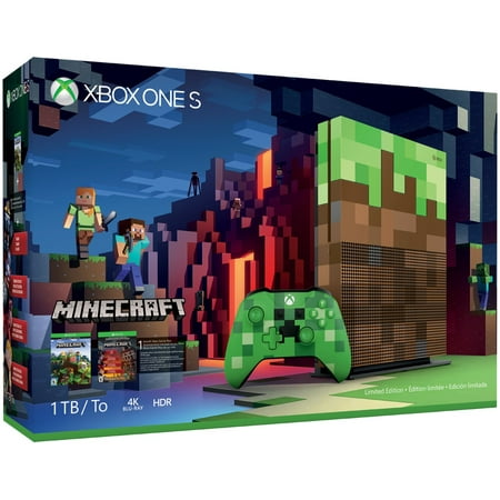 Microsoft Xbox One S 1TB Minecraft Limited Edition Bundle, (Best Game Console For Minecraft)