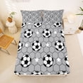 thumbnail image 5 of Erosebridal Modern Geometric Hockeycomb Queen Sheet Sets,Football Soccer Sport Bed Set For Kids Boys 4pcs, 5 of 6