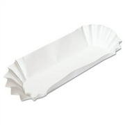 Hoffmaster Fluted Hot Dog Trays, 6 x 2 x 2, White, Paper, 500/Sleeve, 6 Sleeves/Carton