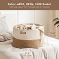 thumbnail image 3 of HBlife Large Blanket Basket 21.7" x 21.7" x 13.8" Woven Baby Laundry Storage Basket Toy Basket with Handle, Cotton Rope Basket for Nursery Living Room, 3 of 7