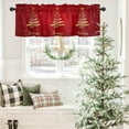 thumbnail image 4 of Christmas Valances for Windows Merry Christmas Tree Kitchen Curtain Valances Rod Pocket Red Holiday Valance Winter Window Curtain Treatment Short Topper Curtains Seasonal Valance 1 Panel,54 by 18 inch, 4 of 5