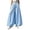 Blue, variant on Casual Palazzo Pants, Women's Linen Wide Leg Split Skirt with Elastic Waist Drawstring, Soft Ice Silk Fabric Summer Loose Fit Comfortable Trousers for Beach Vacation 2025