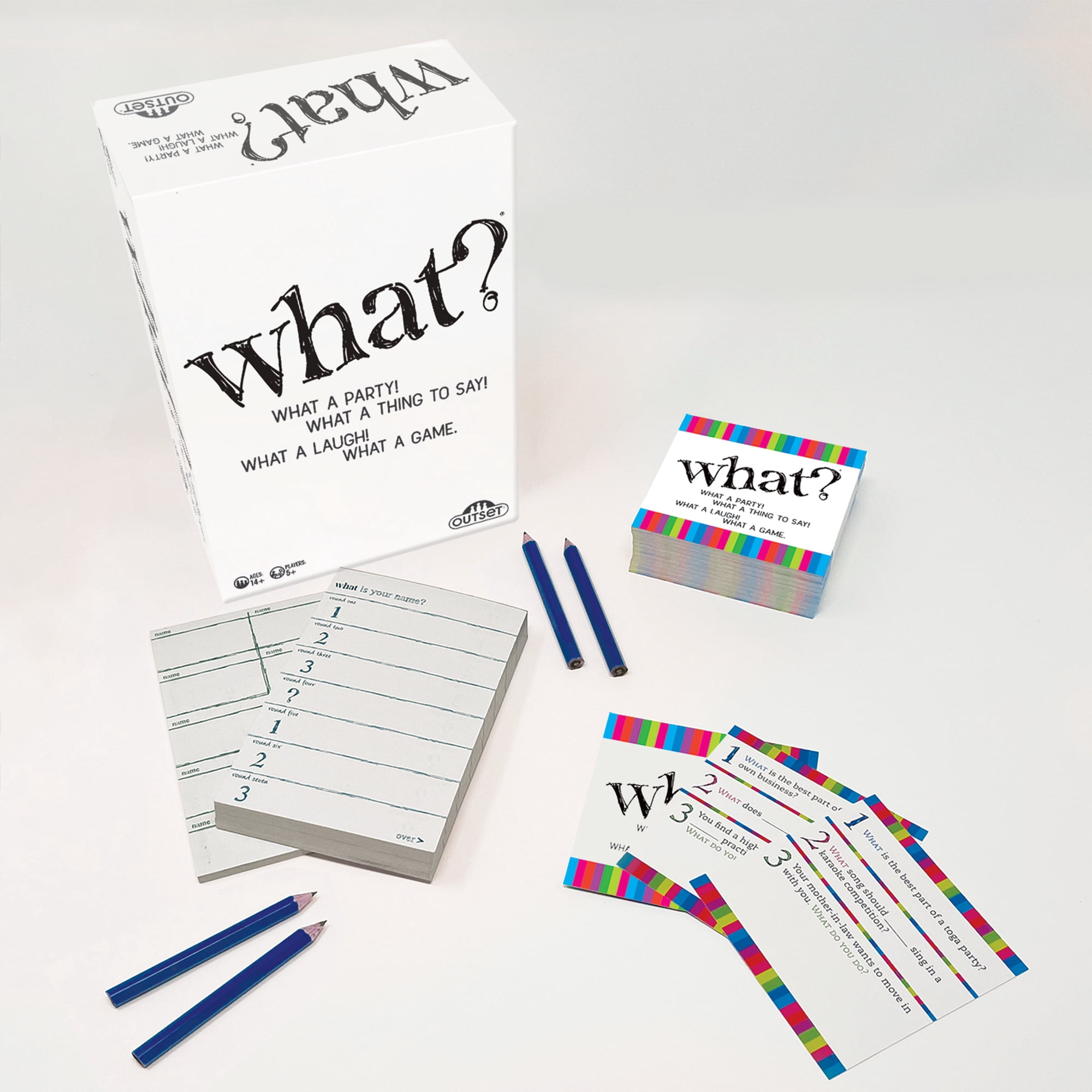 Ouset Media: What? - Party Game, Answer Silly Questions & Guess Who Said What, Play Clean or Dirty, Funny Game Night For Groups Ages 14+, 5+ Players