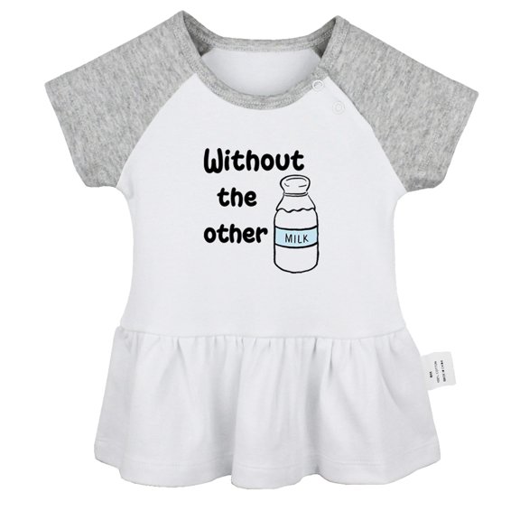 You Can't Have One & Without The Other Funny Dresses For Baby, Newborn Babies Skirts, Infant Princess Dress, 0-24M Kids Graphic Clothes (Gray Raglan Dresses, 6-12 Months)