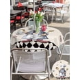 thumbnail image 5 of Outdoor Tablecloths with Umbrella Hole & Zipper, Black White Vintage Gnomes Round Tablecloths 60 Inch, Checkered Retro Art Rustic Waterproof Table Cloth, Patio/Pool/Picnic Table Covers, 5 of 8