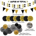 thumbnail image 2 of Juego de decoración de fiesta de 22 paquetes con abanicos de papel colgantes, flores de pompones, banderines triangulares, guirnaldas, lunares y confeti de papel para nacimiento, 2 of 4