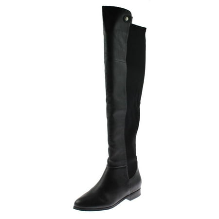 Chinese Laundry Womens Robin Leather Contrast Trim Over-The-Knee Boots