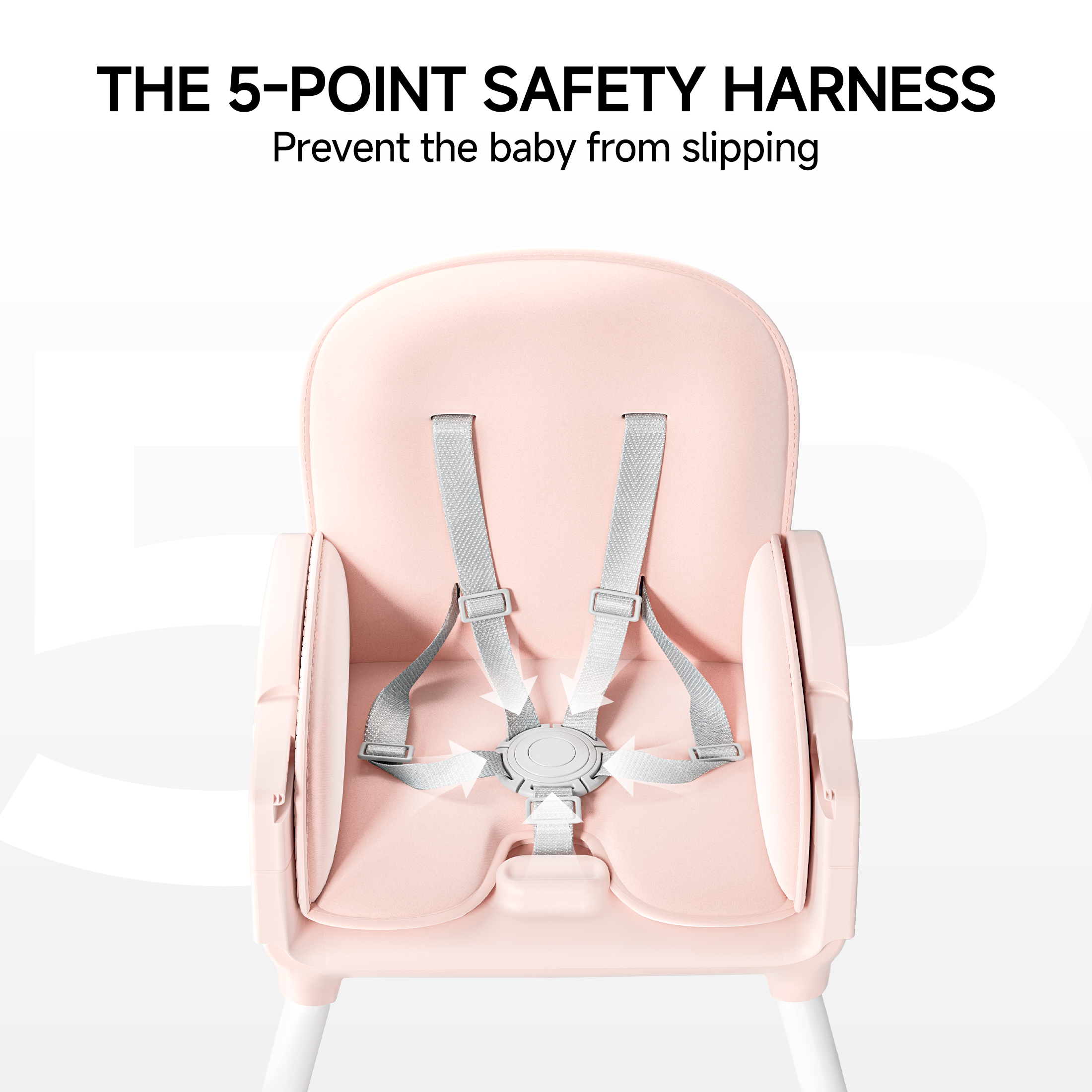 Babyomi 3-in-1 foldable Baby high chair, convertible highchairs for babies and toddlers with Adjustable Legs & Dishwasher Safe Tray, for6 months to 5 years old， Pink