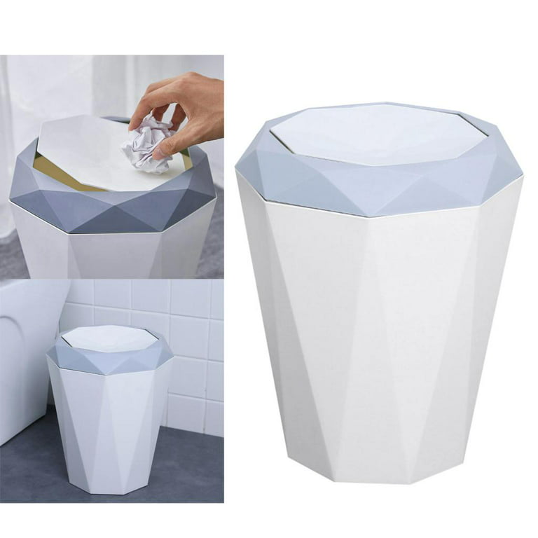 Homes and Gardens 2.5 Gallon Plastic Resin Step Can White, Bathroom Bedroom  Trash Can Outdoor garbage can Tiny bin Garbage bags - AliExpress