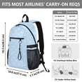 thumbnail image 3 of JIALIOU 14" Laptop Backpack Waterproof Airline Approved Stylish Casual Daypack for Travel Business College Work, Light Blue White Polka Dot, 3 of 8