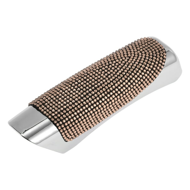 Cubierta de freno de mano de automóvil 1 Pc de Unique Bargains, decoración de freno de mano de automóvil incrustada con strass sintético, tono champagne dorado, diseño de strass