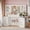 58.27" X 15.75" X 55.12", variant on Oxirth White Vanity Desk with Mirror and Lights, Makeup Vanity Table with Charging Station & Acrylic Door Cabinet, 5 Drawers Vanity Set with Stool, Modern Bedroom Furniture