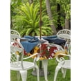 thumbnail image 4 of Outdoor Tablecloth with Umbrella Hole Zipper Cow Sunflowers Round Tablecloth 54" Waterproof Outside Table Cloth Botanical Floral Leaves Bees Farm Barn Patio Table Cover Tablecloths for Picnic Party, 4 of 8