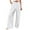 White, variant on felwors Womens Cotton Linen Pants Casual Button Up High Waisted Wide Leg Trousers Black, S