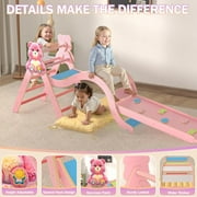 KidsBuddy Pikler Triangle Set with Cushion, 9-in-1 Kids Climbing Toys for Toddlers 1-3 Inside,Montessori Toddler Climbing Toys Indoor,Baby Playground for Children (Bear Pattern)