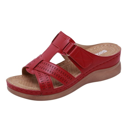 

Sandals Women Ladies Summer New Summer Classic Wedge Stitched Leather Ladies Sandals Fashion Ladies Sandals