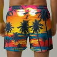 thumbnail image 4 of lkfuzj Men's Hawaiian Print Stretch Shorts | Summer Beach Casual Multi-Scene Elastic Waist Pants, 4 of 6