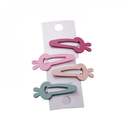 

Clearance!Clips for Hair 4 Pcs Barrettes Snap Hair Clips for Girls Kids Teens Women Cute Candy Color Hair Pins for Birthday Party Gift