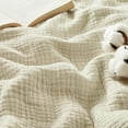 thumbnail image 1 of 100% Cotton Muslin Throw Blanket Large 50x70 Inches - 4-Layer Breathable and Lightweight Thin Soft Summer Gauze Muslin Blankets for Adults, Linen Beige, Boho Cotton Throw for Couch, 1 of 7