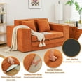 thumbnail image 4 of Vicluke Convertible Memory Foam 3-seat Sofa & Loveseat, Pull Out Sleeper Sofa Bed, 2 in 1 Folding Couch Bed, Fold Out Floor Couch Corduroy Fabric with Pillows for Living Room Bedroom Lounge(Tan), 4 of 9