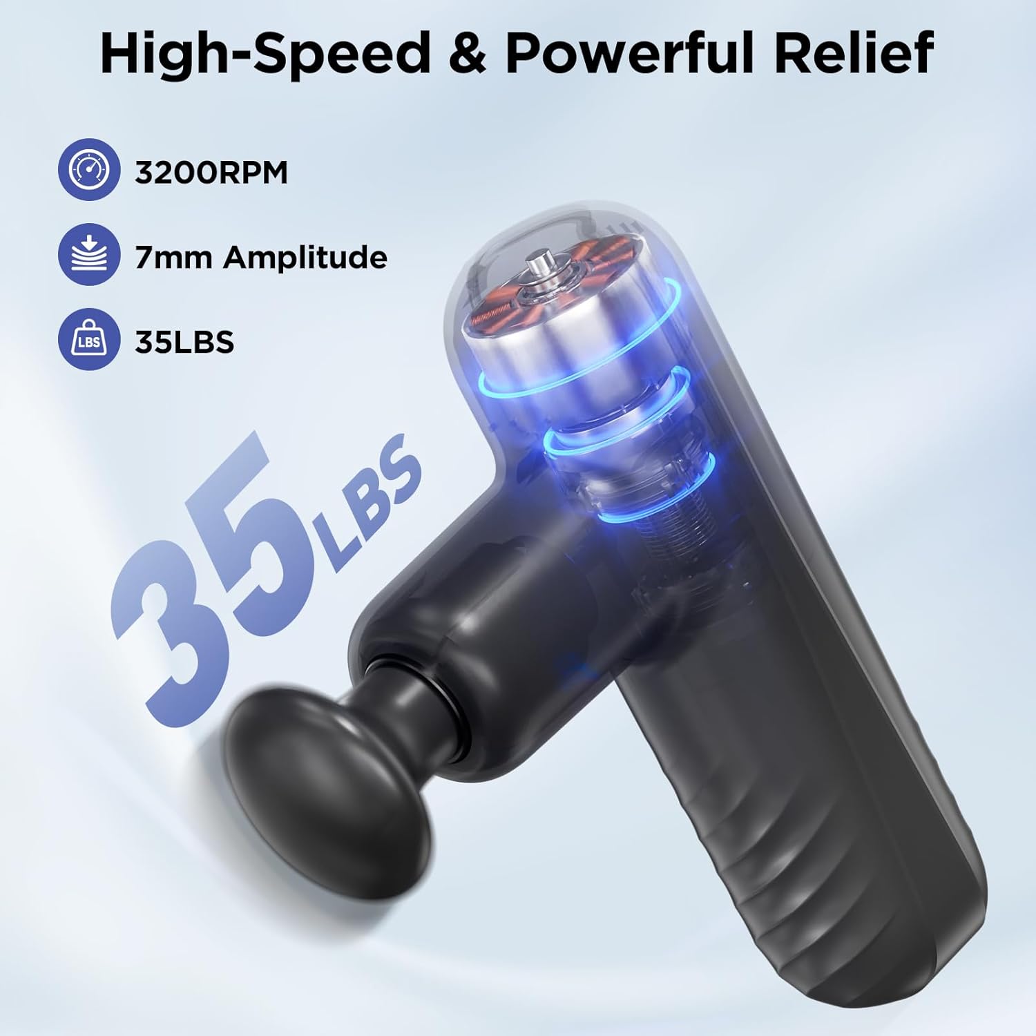 Mini Massage Gun, Powerful Handheld Muscle Massager for Muscle Relaxation, Deep Tissue Percussion Small Massage Gun Travel Massager with 4 Massage Heads Silent Brushless Motor, Black