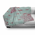 thumbnail image 3 of Coral Soft Flannel Fleece Throw Blanket, Aquatic Pattern with Little Fishes and Coral Reef Bubbles Water, Cozy Plush for Indoor and Outdoor Use, 70" x 90", Dark Coral Baby Blue, by Ambesonne, 3 of 6