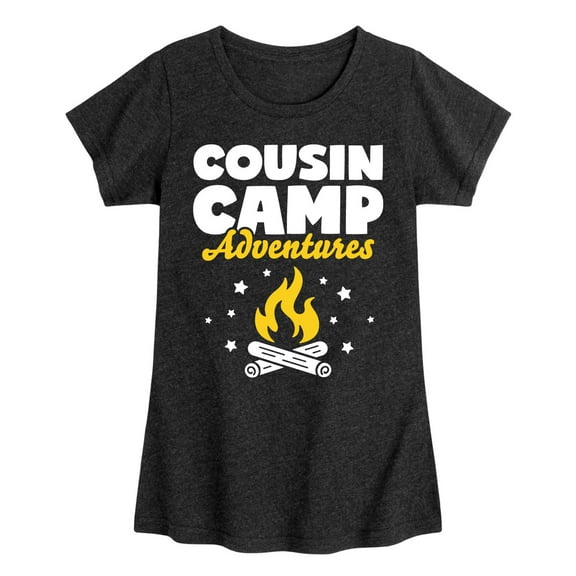 Instant Message - Camping - Cousin Camp Adventures - Toddler & Youth Girls Short Sleeve Graphic T-Shirt