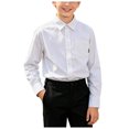 thumbnail image 3 of JUMEYU Uniform Shirts for Boys Boys Long Sleeve Dress Shirts Button Down Uniform Shirt Kids School Formal Wear Size 17-18 (White,17-18 Years), 3 of 8