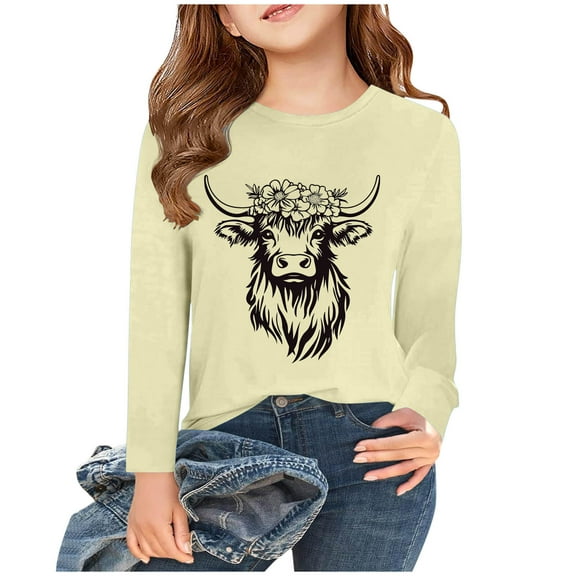 Bnwani Long Sleeve Toddler T Shirt Fall Crew Neck Casual Fashion Printed Tops