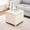 Light Yellow Ivory, variant on Square Storage Ottoman with Hinged Lid, 16" Upholstered Foot Stool & Seat for Entryway, Living Room, Faux Leather with Wood Legs (Ivory White)