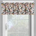 thumbnail image 4 of Ambesonne Geometric Valance & Curtain, Polygonal Modern Art, 55"x45", Orange Black White, 4 of 6