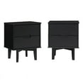 thumbnail image 1 of Table de Chevet en Bois à 2 Tiroirs - 2PK - Noir, 1 of 5