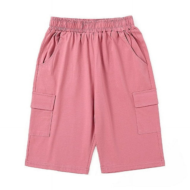 AherBiu Shorts Cargo Garçon Séchage Rapide Légers avec Multi-Poches, Tailles 4-12 Ans