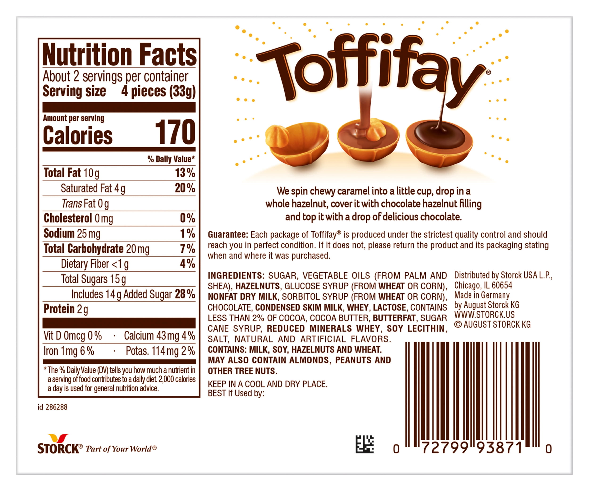 Toffifay Hazelnut Caramel Chocolate Candy Movie Theater Box, 9 Pieces