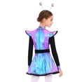 thumbnail image 6 of iiniim Girls 2 Pcs Alien Dress Galaxy Robot Fancy Dress-Up School Alien Show A Line Tutu Dress with Hair Hoop Colorful 10, 6 of 6