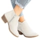 thumbnail image 1 of Botas de tobillo planas con doble cremallera para mujer, botines cálidos, zapatos de cuero de invierno, 1 of 3