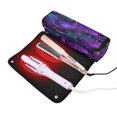 thumbnail image 3 of Hair Tool Organizer Bag with Heat Resistant Mat Removable Travel Storage Case for Hot Air Brushes Curling Irons Neon Palm Leaves Pattern, 3 of 8