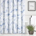 thumbnail image 2 of Decorative Marble Print Easy Care Fabric Shower Curtain with Reinforced Buttonholes for Bathroom Showers, Stalls, and Bathtubs, Machine Washable - 72" x 72" - Navy Blue, 2 of 6