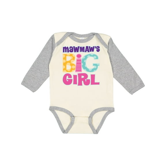Inktastic MawMaw's Big Girl Girls Long Sleeve Baby Bodysuit