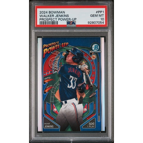 Graded 2024 Topps Bowman Walker Jenkins #PP1 Prospect Power Up Rookie RC Baseball Card PSA 10 Gem Mint