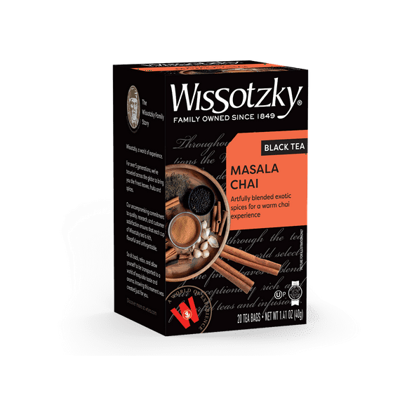 Wissotzky, Black Tea, Masala Chai Flavored 20pk