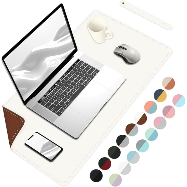 Multifunctional Large Desk Mat Double Sided Computer Desk pad Extended Mouse Mat Office Desk Protector with PU Leather .&#;&#;×.&#; Office Home Writing Pad (+