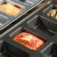 thumbnail image 4 of Juego de 2 moldes para mini panes de 8 cavidades con asas de silicona antiadherentes de acero al carbono ideales para brownies cheesecakes y barras rectangulares, 4 of 5