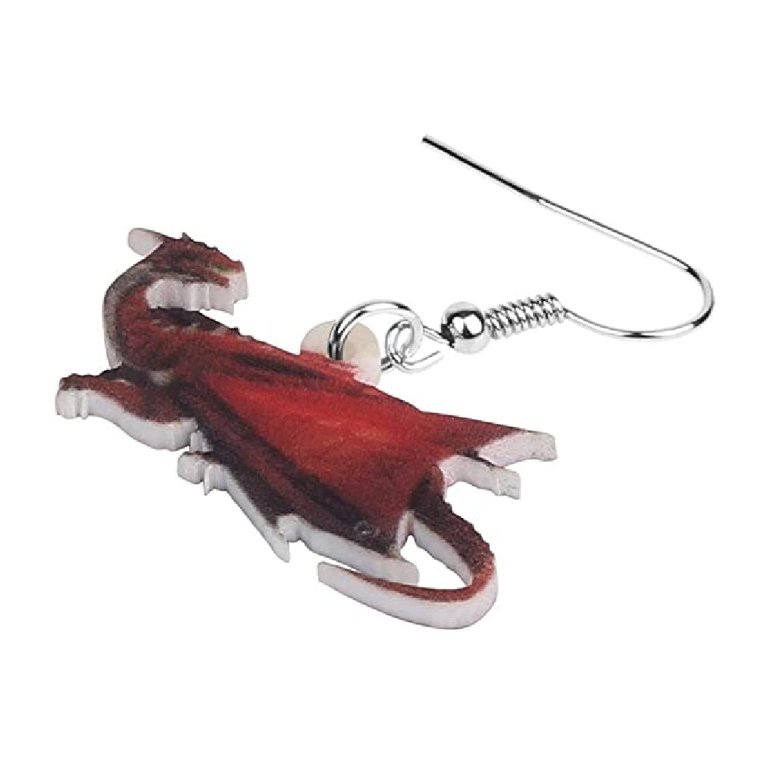 Red and White Horror Guy Resin Dangle Earrings Halloween Earrings Fishhook  Earrings Scary Guy Earrings 