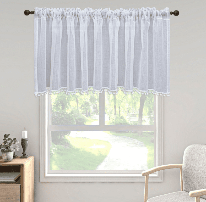 Valancefor Kitchen Window Semi Sheer Curtains Privacy Casual Weave Cafe Valances 