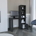 thumbnail image 7 of CoSoTower Office Desk Aragon with Four-Tier Bookcase and Lower Cabinet, Black Wengue Finish, 7 of 7