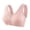 Pink, variant on Women's Plus Size Ribbed Wireless Front Zipper Bras Fixed Molded Cups Wide Straps Breathable Comfort Shaping Bras