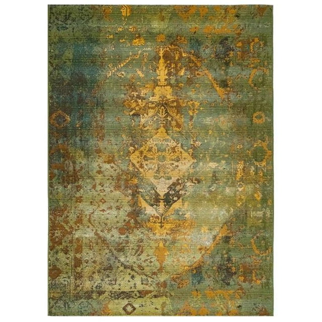 Transocean MNA69804306 Liora Manne Marina Kermin Indoor & Outdoor Rug, Green - 6 ft. 6 in. x 9 ft. 4 in.