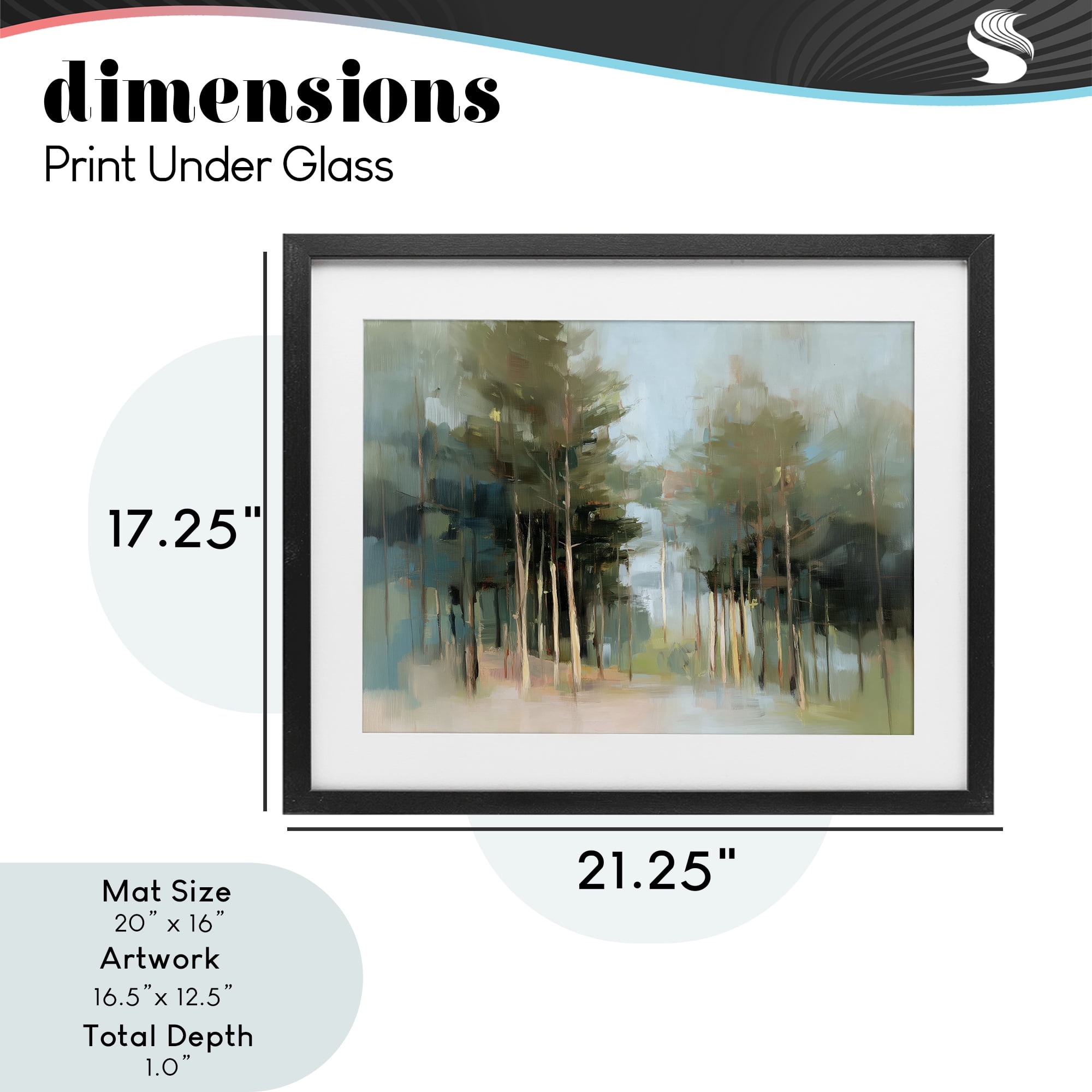 Stupell Industries The Grove Impressionist Forest Black Framed Print Under Glass, design by Kim Curinga